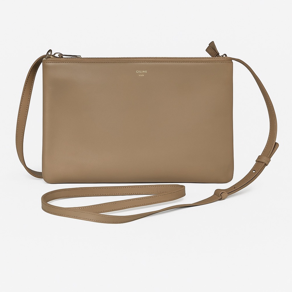 Celine Taupe Tan Trio Crossbody Bag